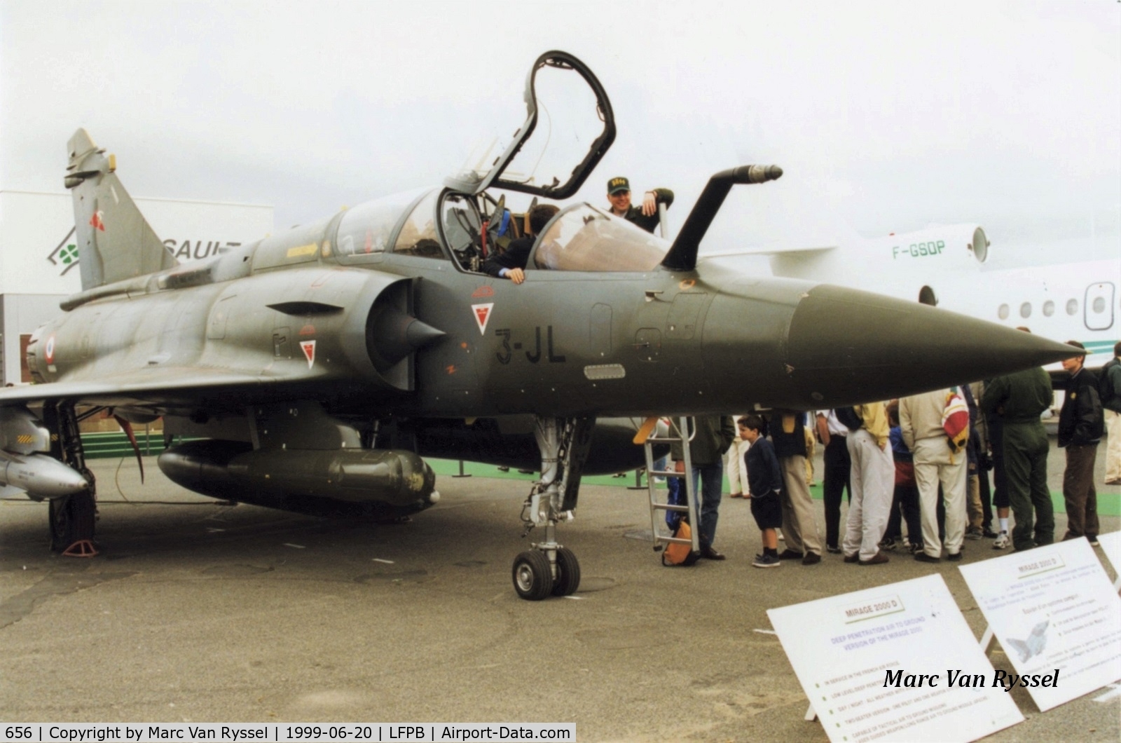 656, Dassault Mirage 2000D C/N 530, 656 coded 3-JL at Paris Air Show 1999.