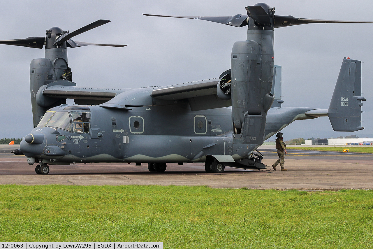 12-0063, 2012 Bell-Boeing CV-22B Osprey C/N D1044, Osprey 12-0063 in all her glory. Alpha apron, St Athan