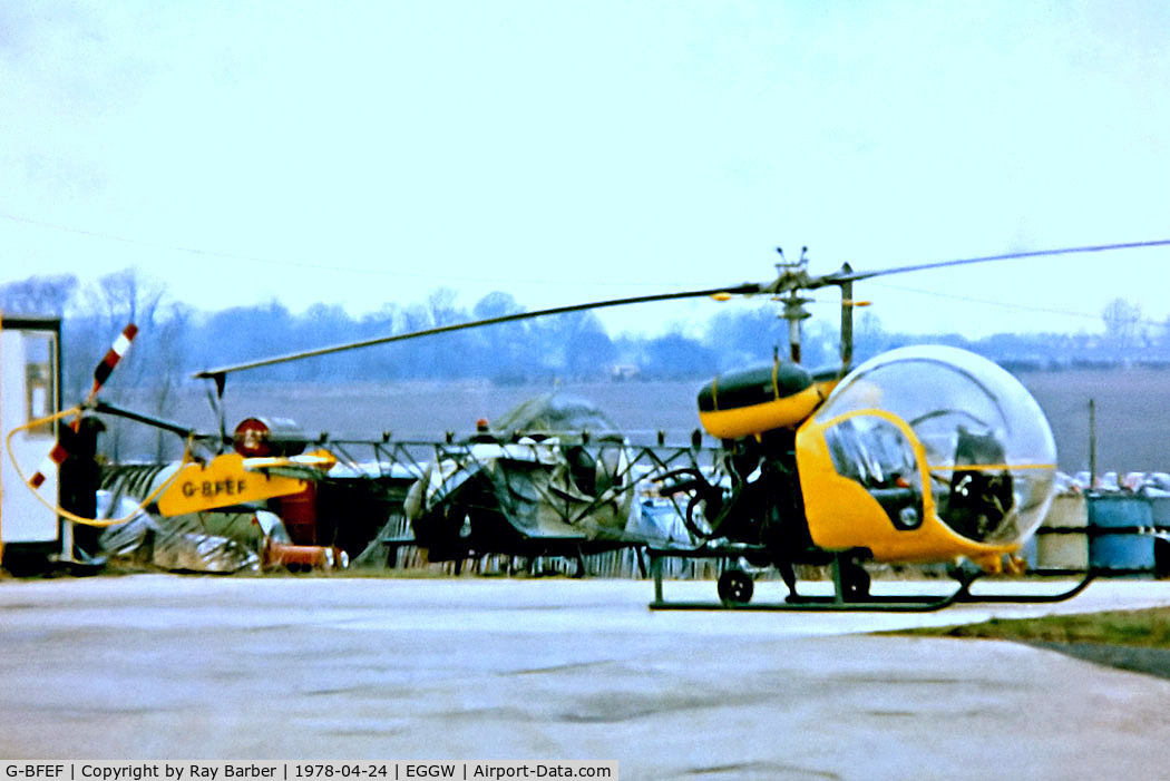 G-BFEF, 1964 Agusta AB-47G-3B-1 C/N 1541, G-BFEF   Agusta-Bell AB-47G-3B-1 Sioux AH.1 [1541] (Autair Ltd) Luton~G 24/04/1978