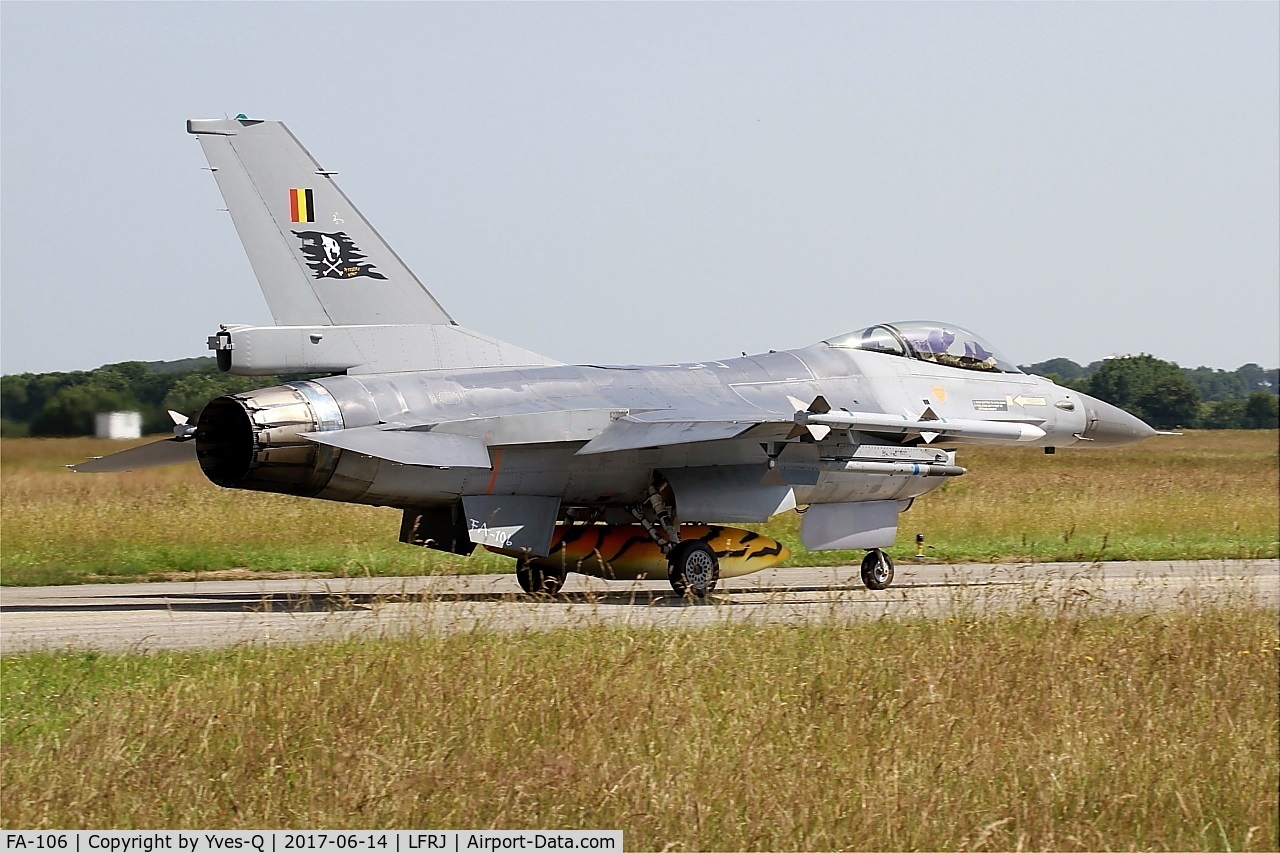 FA-106, SABCA F-16AM Fighting Falcon C/N 6H-106, SABCA F-16AM Fighting Falcon, Taxiing to flight line, Landivisiau Naval Air Base (LFRJ) Tiger Meet 2017