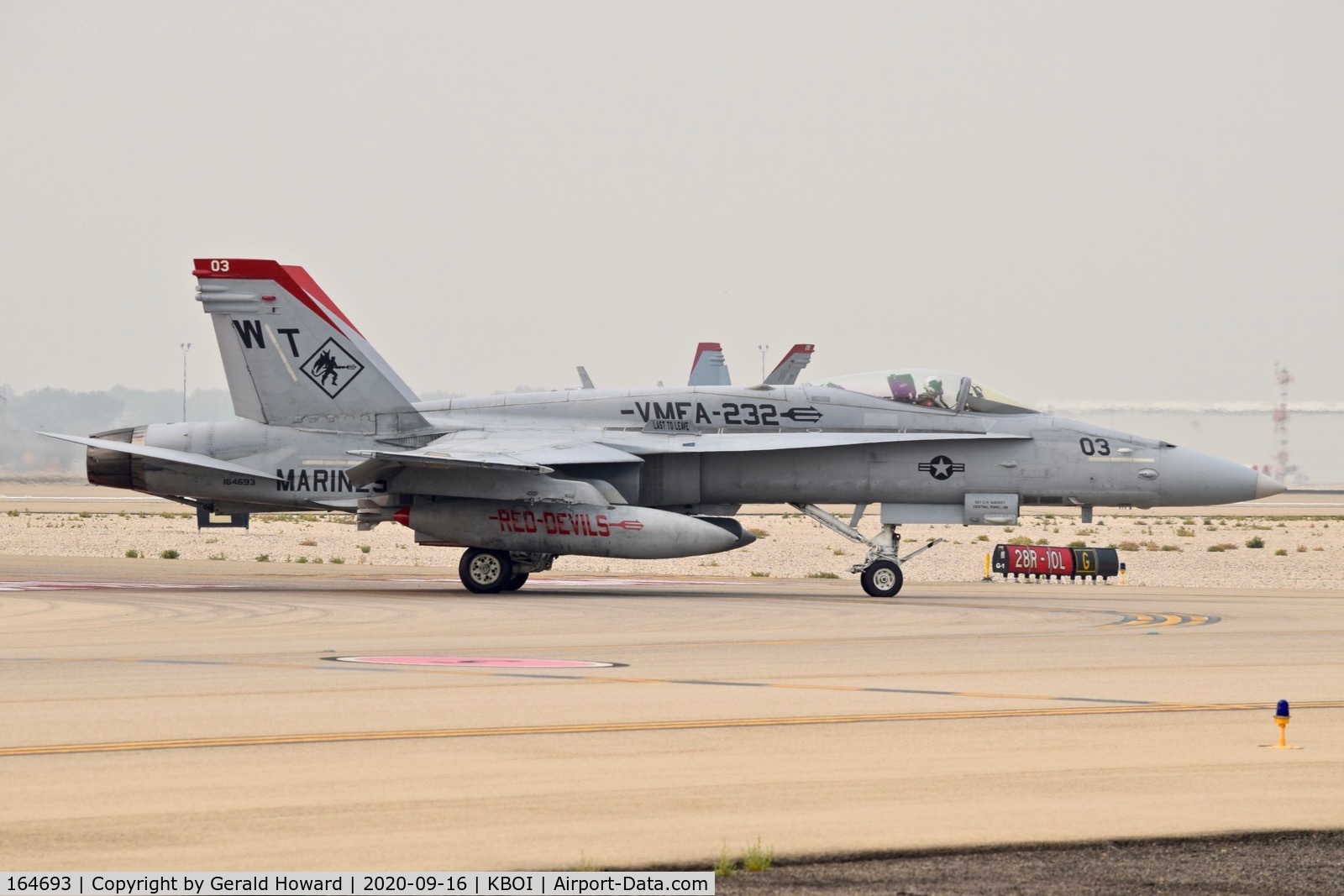 164693, McDonnell Douglas F/A-18C Hornet C/N 1127, (WT-03) Turning onto Alpha. VMFA-232 