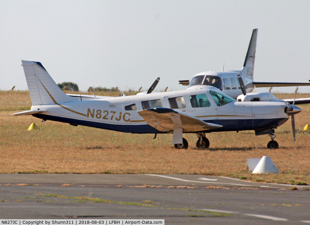 N827JC, Piper PA-32R-301 Saratoga SP C/N 32R-8113044, Parked in the grass...