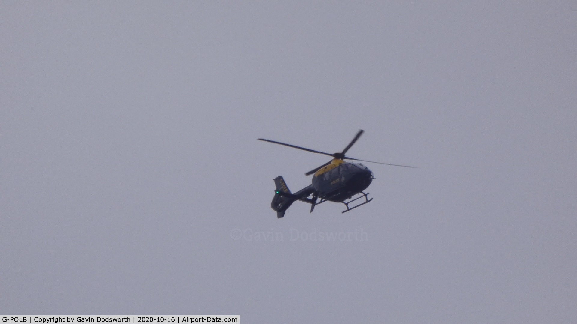 G-POLB, 2003 Eurocopter EC-135T-2 C/N 0283, Fly over Darlington on October 16th heading back to Carr Gate