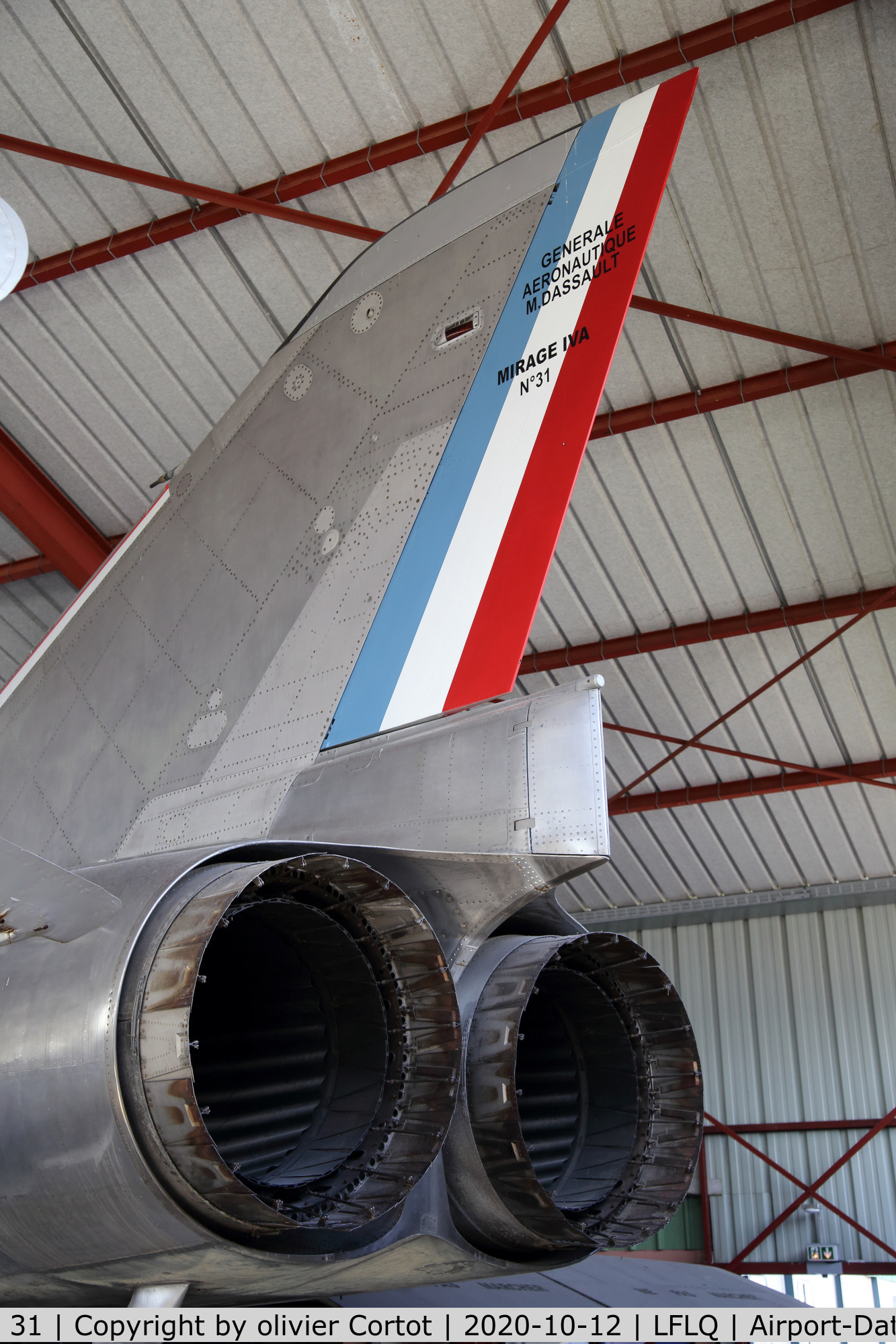31, Dassault Mirage IVP C/N 31, The tail. Impossible to take a good picture of the plane in the new hangar...