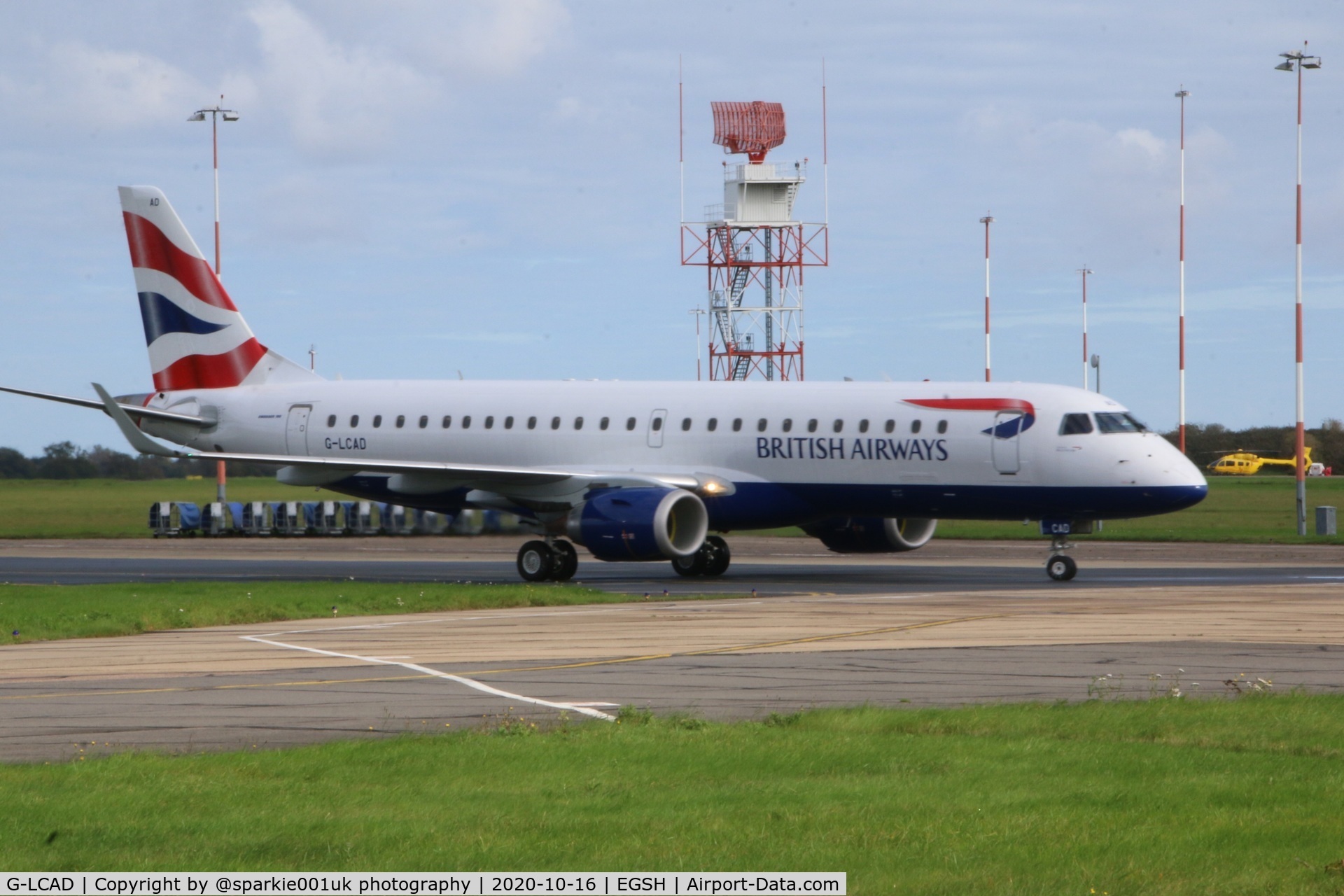 G-LCAD, 2012 Embraer ERJ 190-100LR C/N 19000535, Seen arriving at Norwich from Warsaw on delivery to BA Cityflyrer