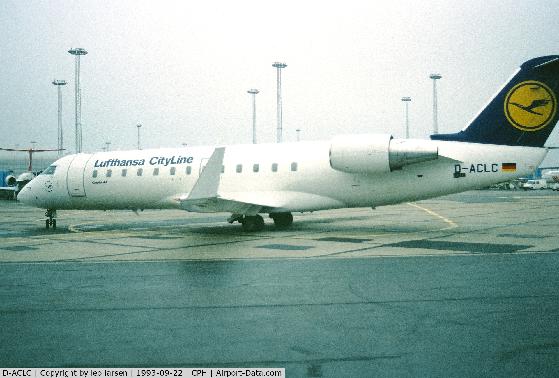 D-ACLC, 1992 Canadair CRJ-200LR (CL-600-2B19) C/N 7006, Copenhagen 22.9.1993