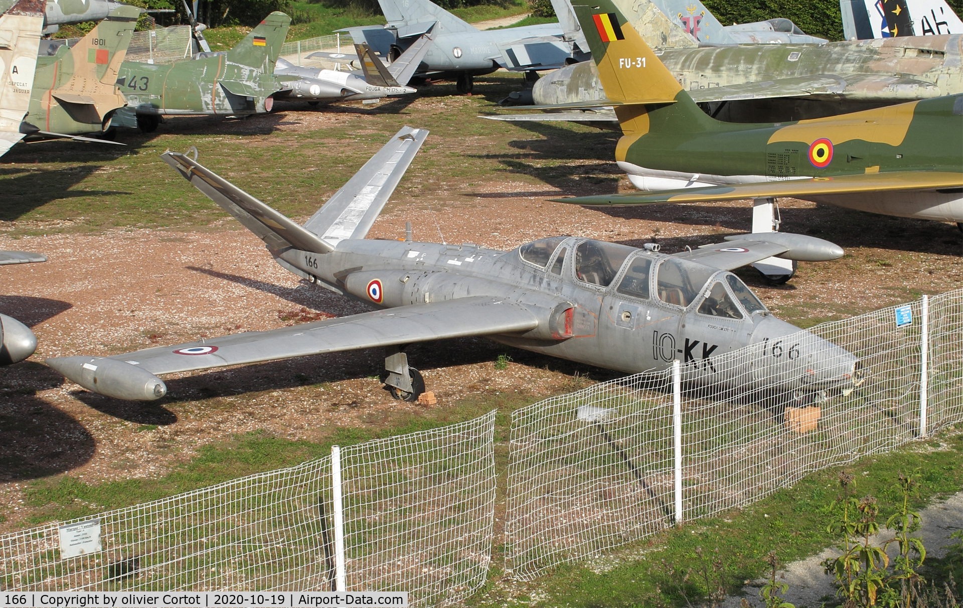 166, Fouga CM-170R Magister C/N 166, oct 2020 - note the ugly paint job on the F-84...