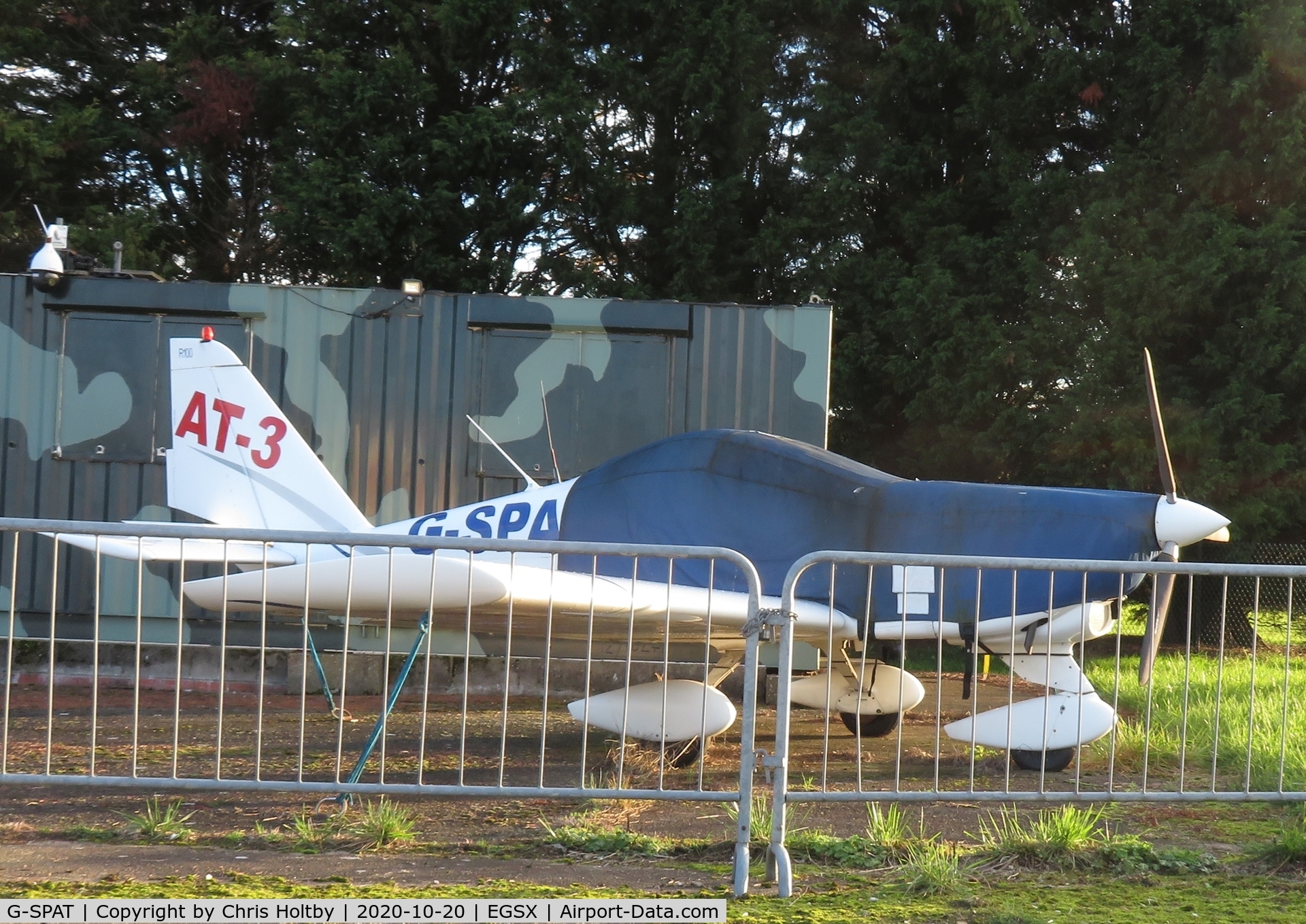 G-SPAT, 2003 Aero AT-3 R100 C/N AT3-008, Parked and covered at North Weald