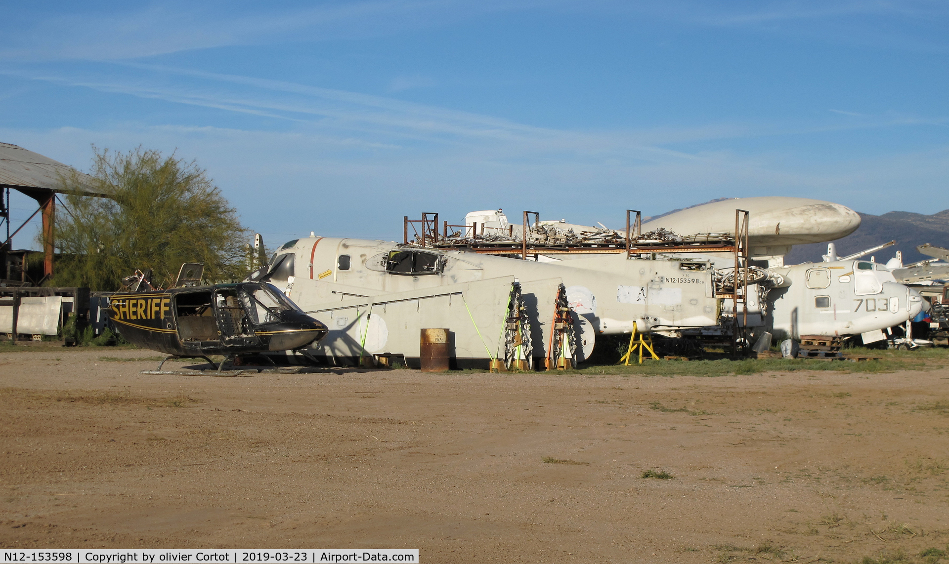 N12-153598, Grumman S-2E Tracker C/N 342C, in a private civilian scrapyard near Davis Monthan AZ