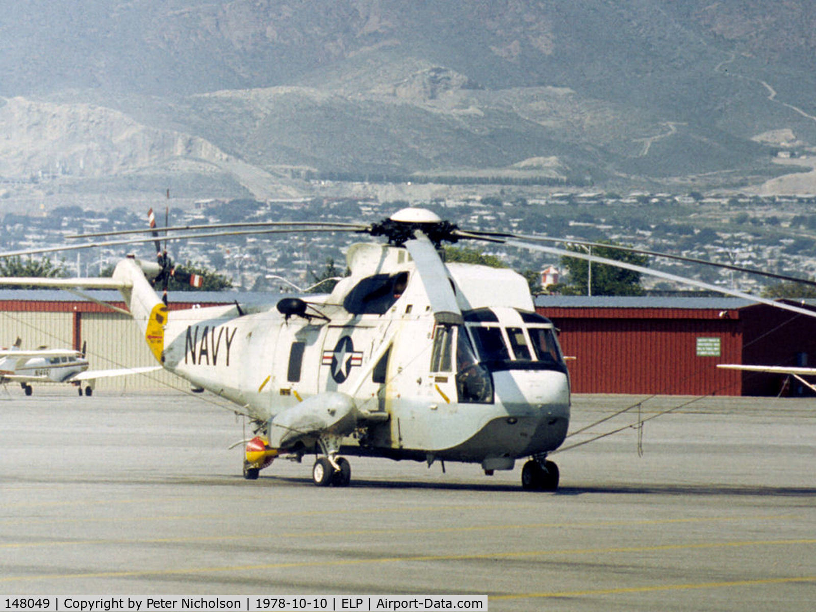 148049, Sikorsky SH-3H Sea King C/N 61027, This Sea King was in transit when seen at El Paso, Texas in October 1978.