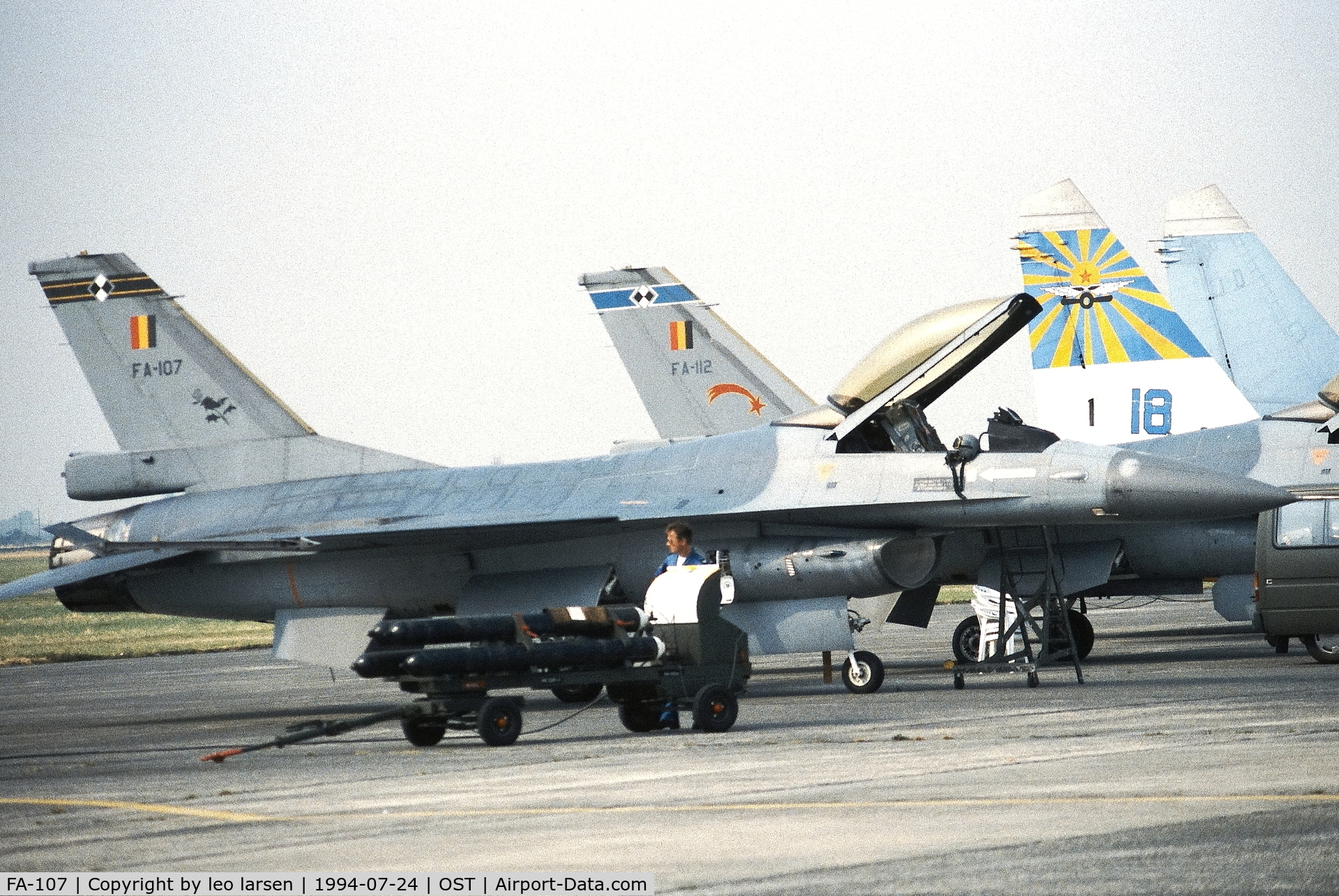 FA-107, 1980 SABCA F-16AM Fighting Falcon C/N 6H-107, Ostende Air Show 24.7.1994