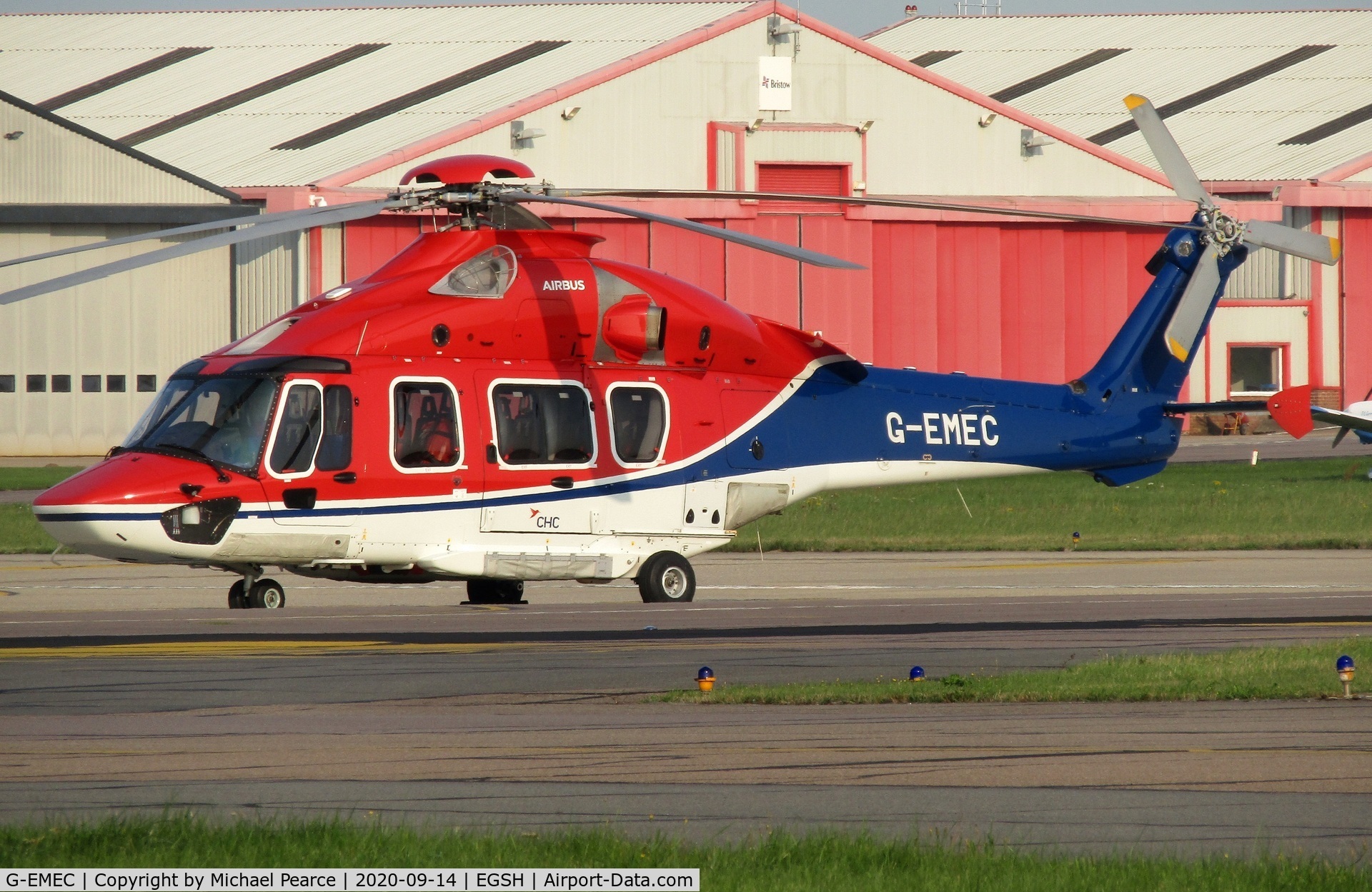 G-EMEC, 2018 Airbus Helicopters EC-175B C/N 5031, Parked at SaxonAir prior to the day's flights.