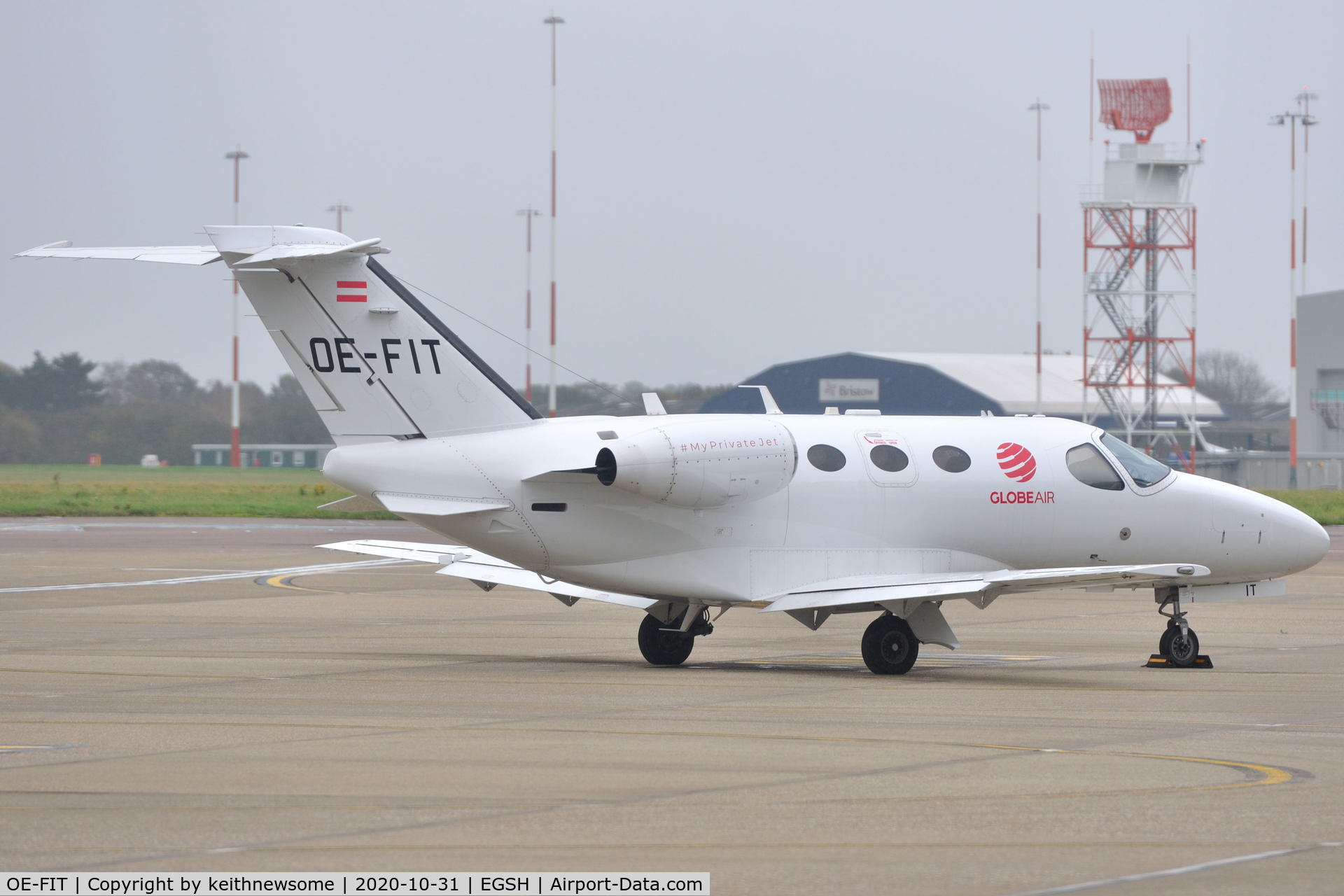 OE-FIT, 2010 Cessna 510 Citation Mustang Citation Mustang C/N 510-0319, Arrived at Norwich from Berlin.