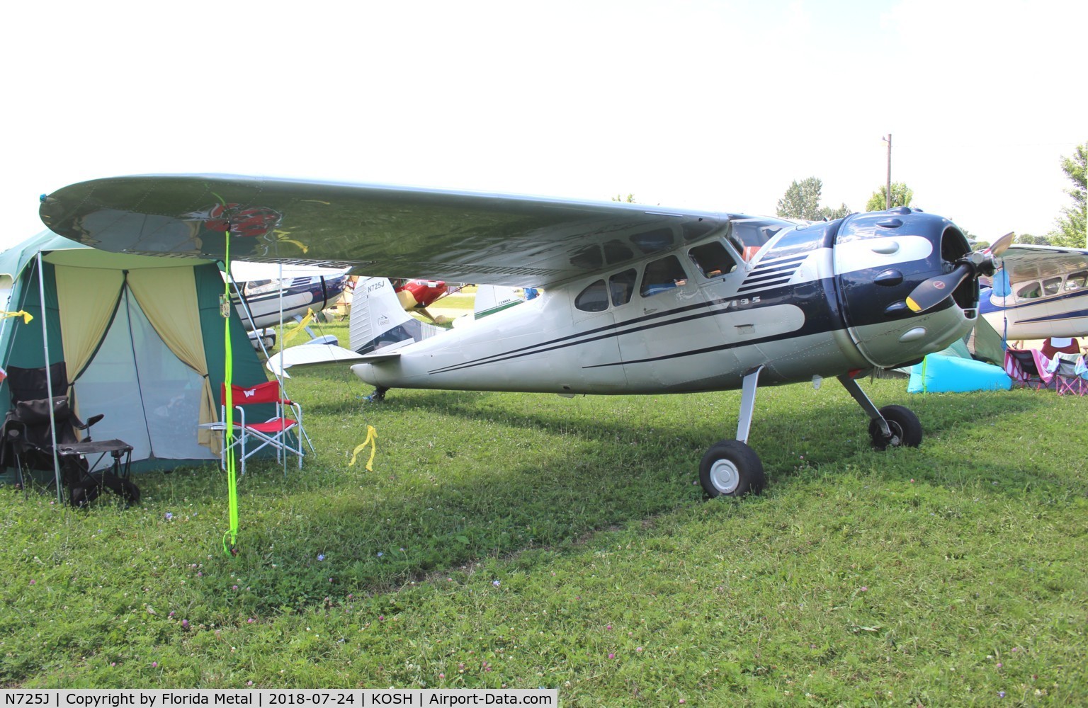 N725J, 1951 Cessna 195 C/N 7672, EAA OSH 2018