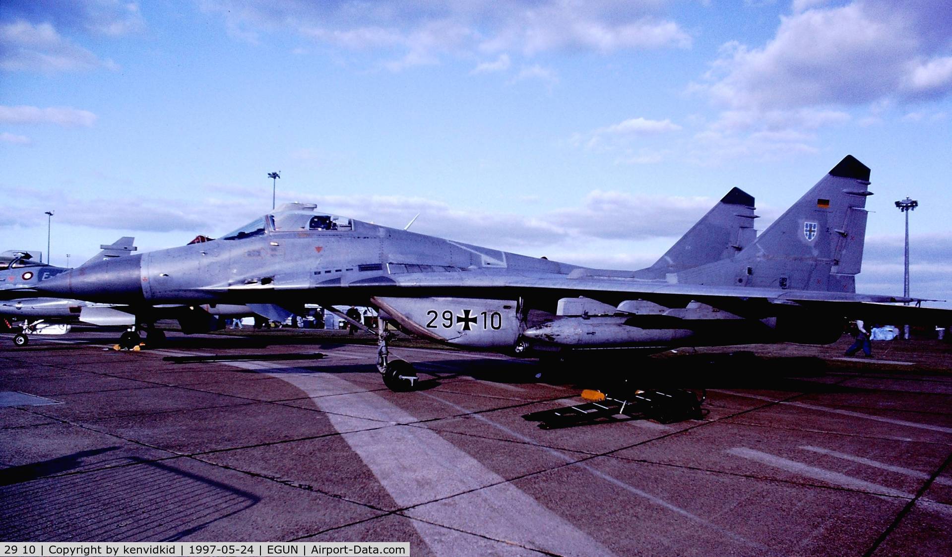 29 10, Mikoyan-Gurevich MiG-29 C/N 2960525124, At the 1997 Mildenhall Air Fete.