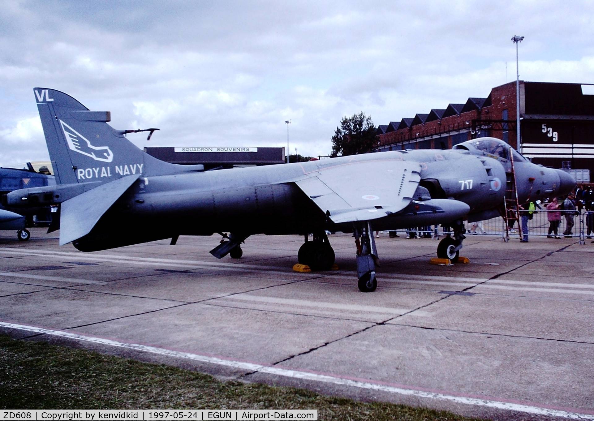 ZD608, British Aerospace Sea Harrier F/A.2 C/N 912047/B41/P13, At the 1997 Mildenhall Air Fete.