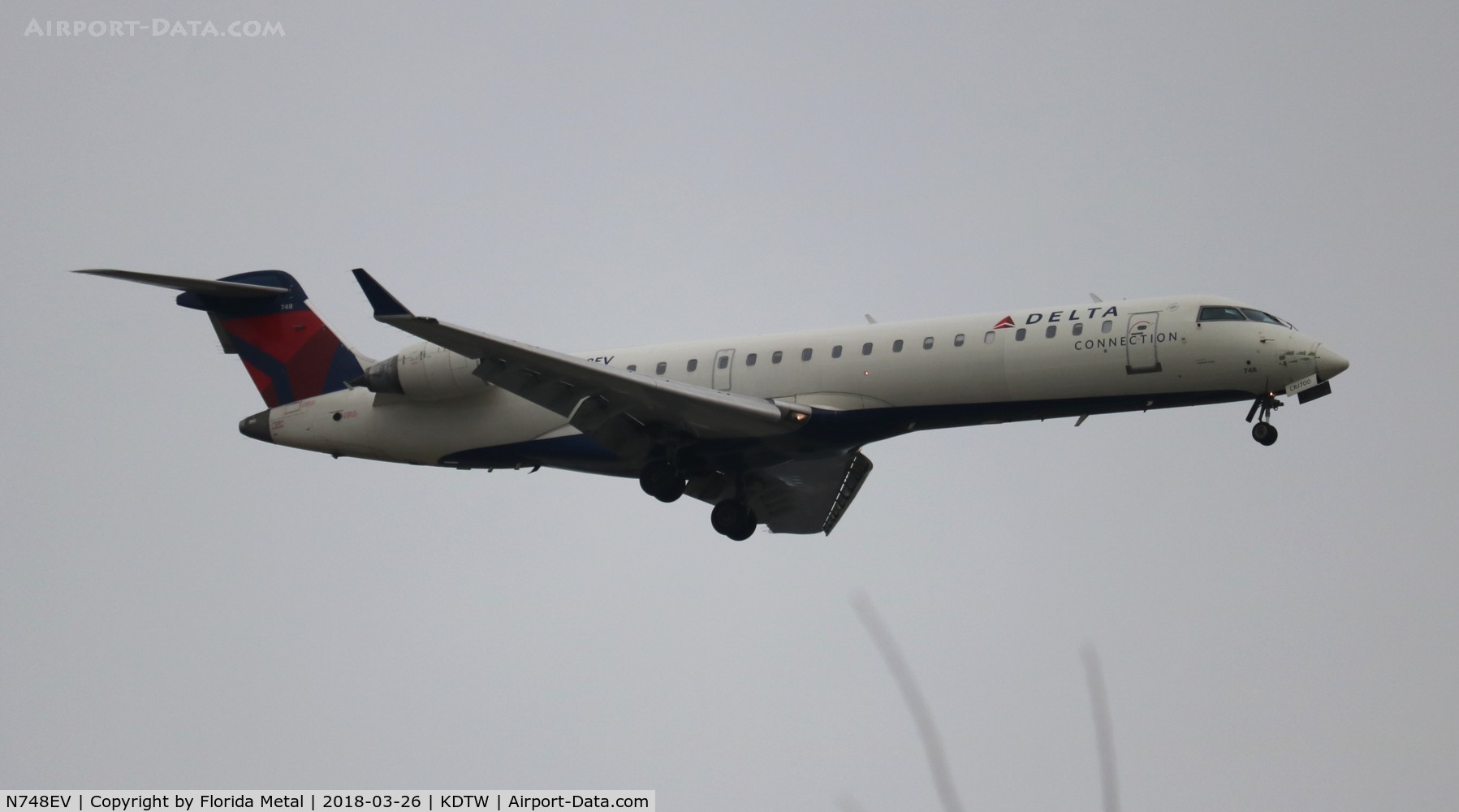 N748EV, 2004 Bombardier CRJ-700 (CL-600-2C10) Regional Jet C/N 10158, DTW spotting 2018
