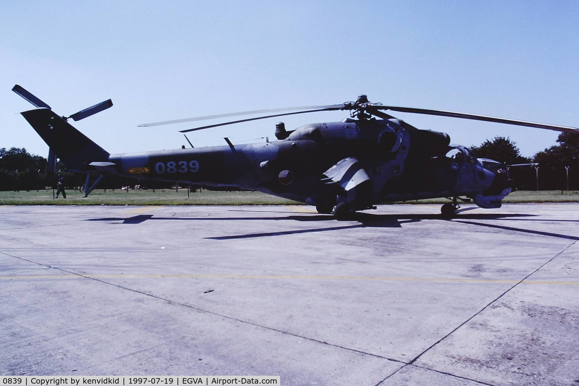 0839, Mil Mi-24V Hind E C/N 730839, At the 1997 Royal International Air Tattoo.