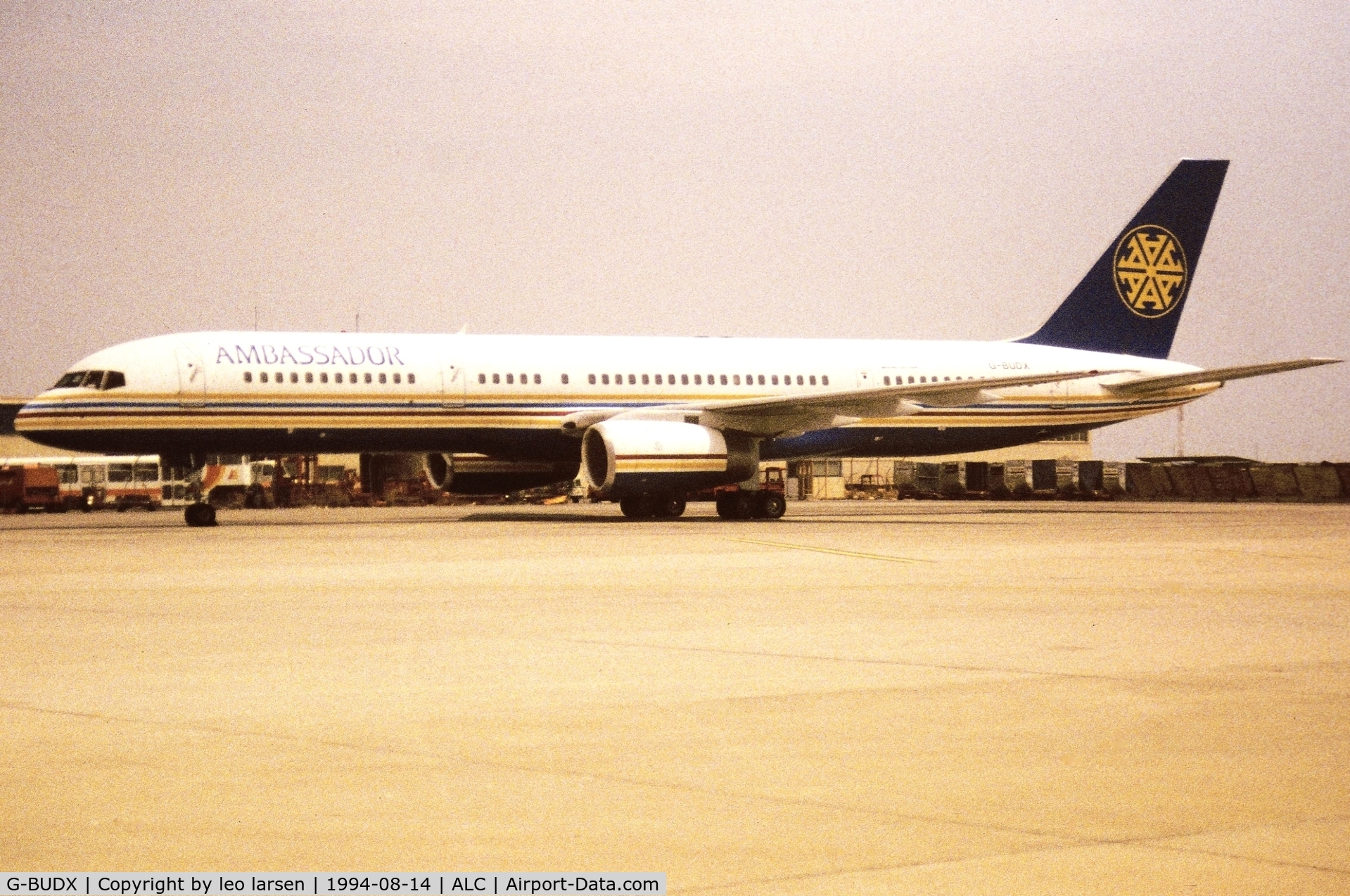 G-BUDX, 1992 Boeing 757-236 C/N 25592, Alicanta 14.8.1994