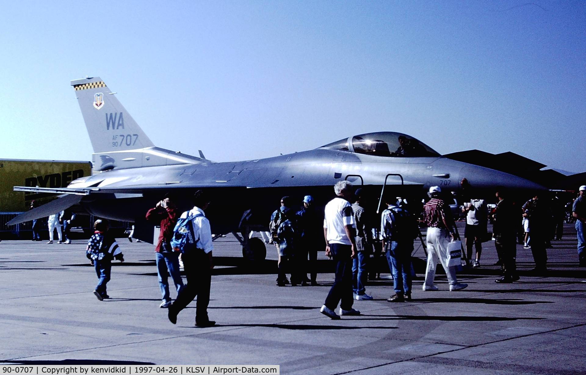 90-0707, 1990 General Dynamics F-16C Fighting Falcon C/N 1C-315, At the 1997 Golden Air Tattoo, Nellis.