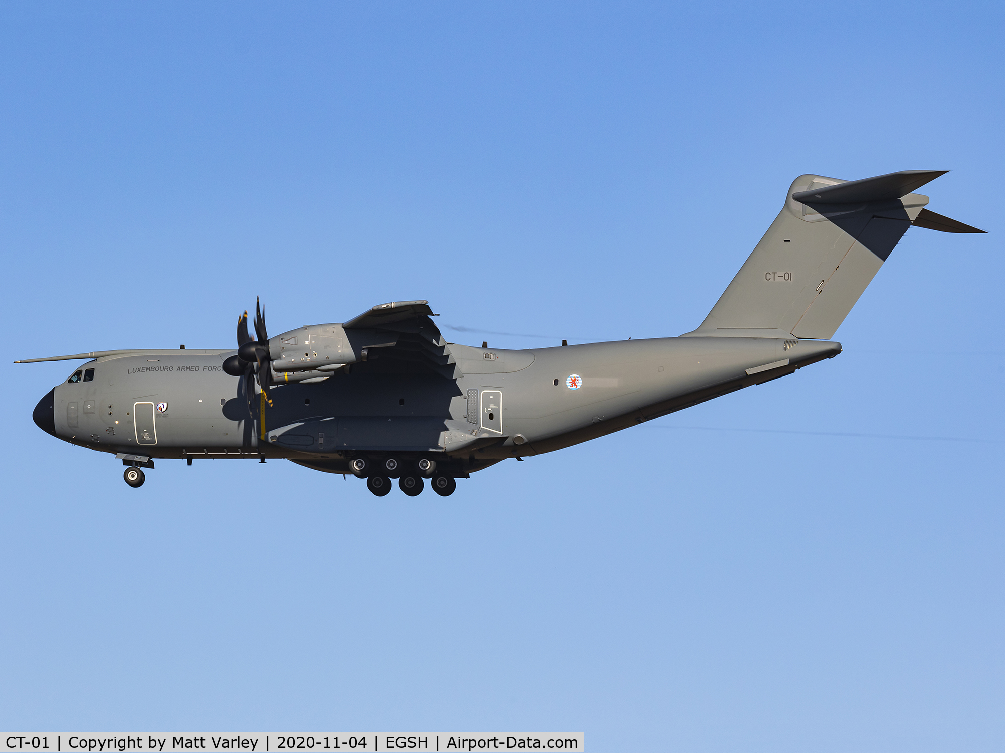 CT-01, 2020 Airbus A400M Atlas C/N 104, low approach