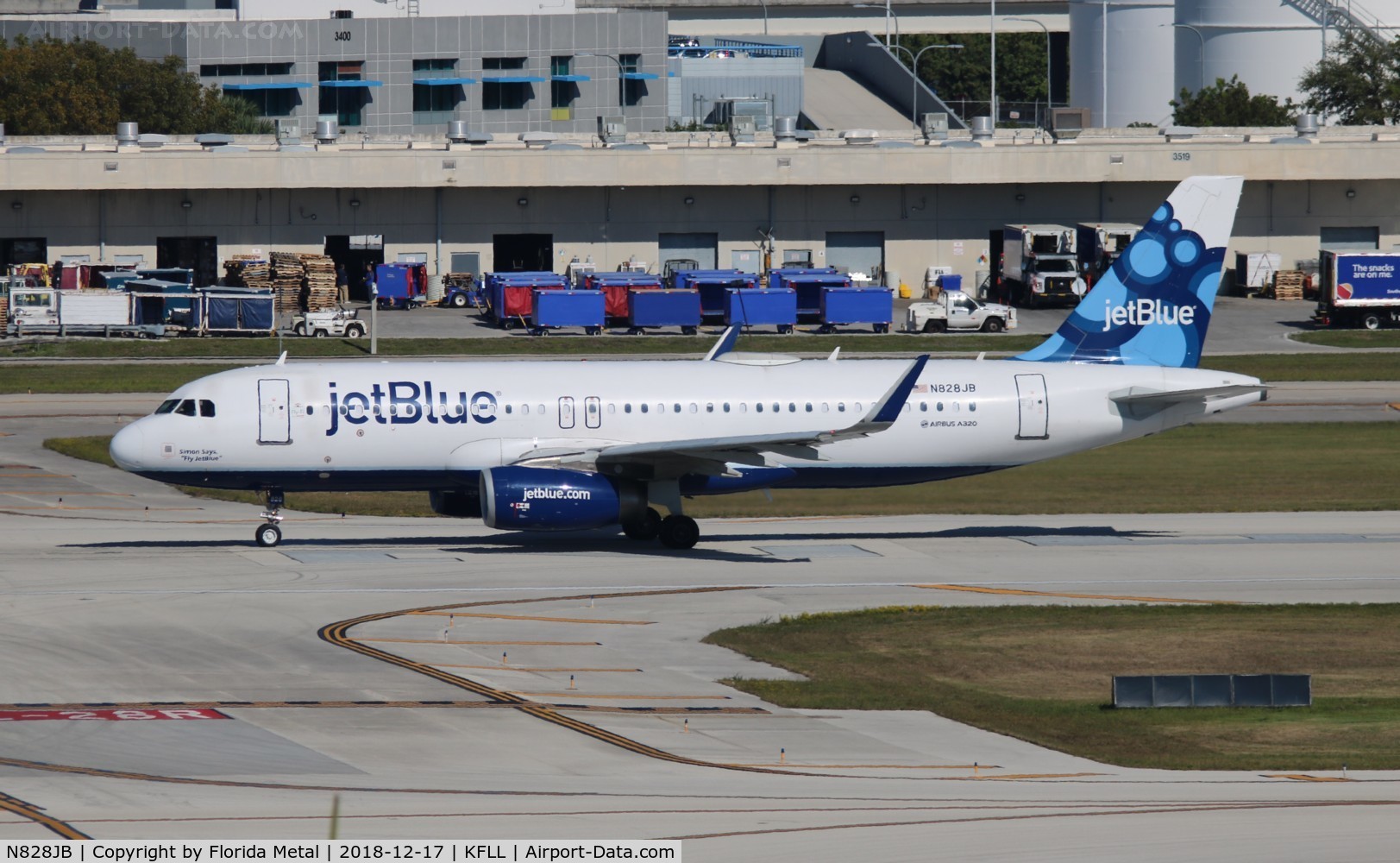 N828JB, 2013 Airbus A320-232 C/N 5723, FLL spotting 2018