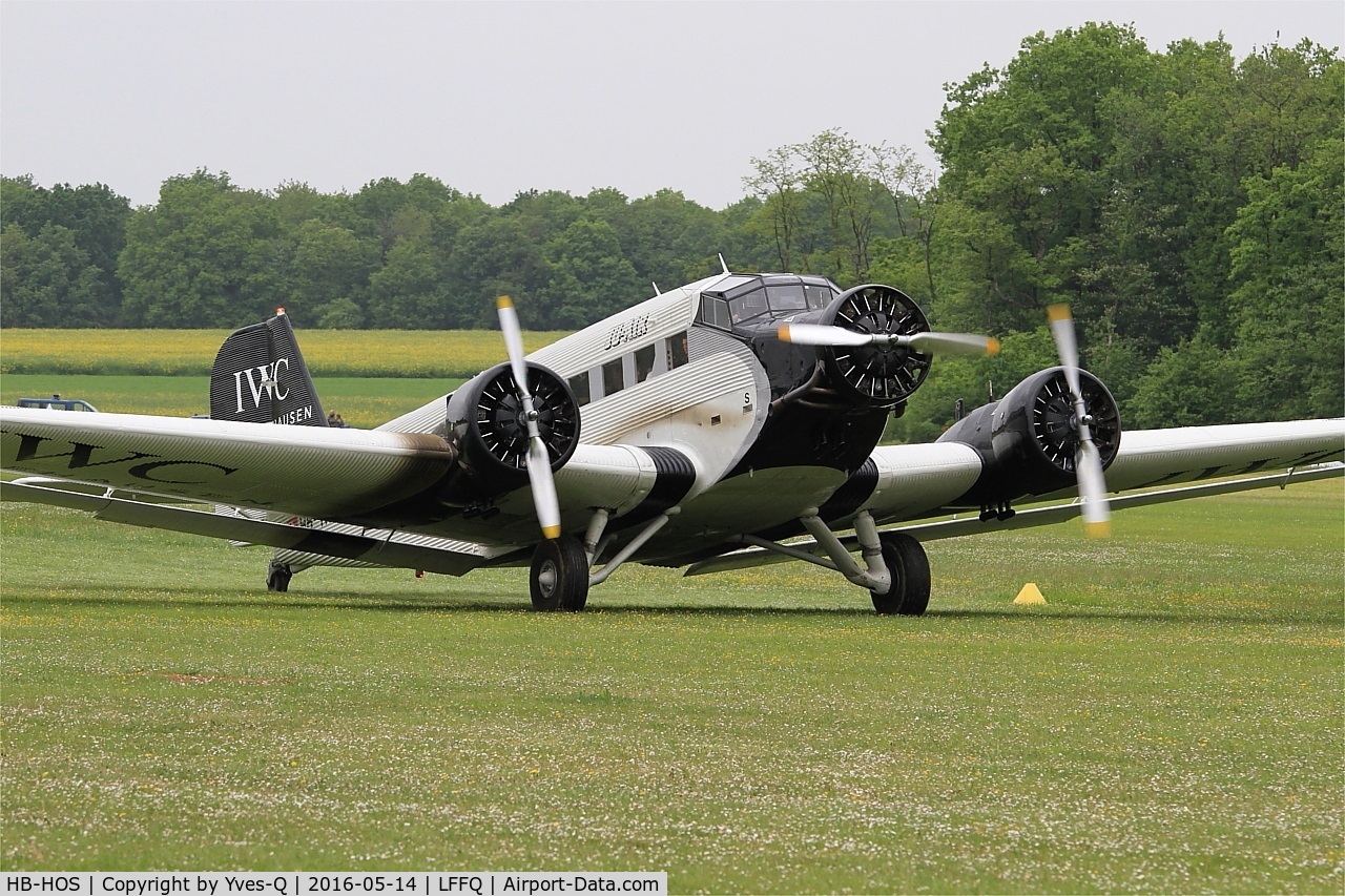 HB-HOS, 1939 Junkers Ju-52/3m g4e C/N 6580, Junkers Ju-52-3m, Taxiing to parking area, La Ferté-Alais airfield (LFFQ) Air show 2016