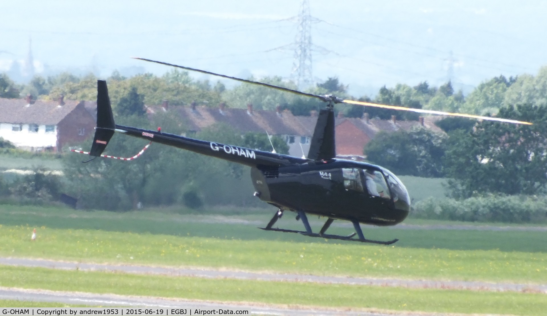G-OHAM, 2005 Robinson R44 Raven II C/N 10743, G-OHAM at Gloucestershire Airport.