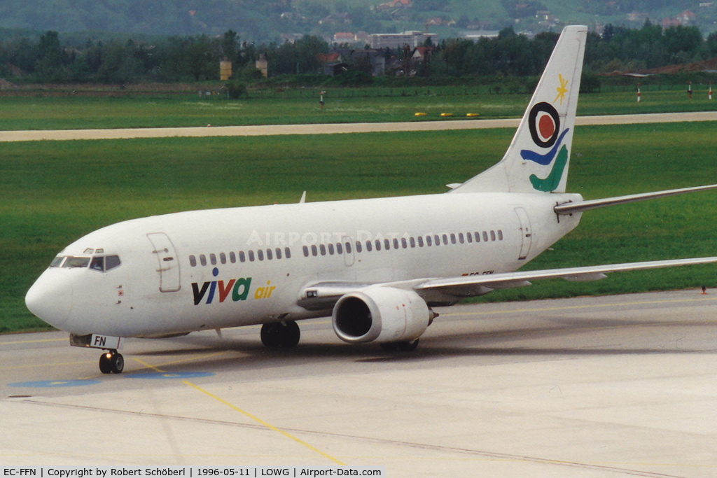 EC-FFN, 1991 Boeing 737-36E(QC) C/N 25159, EC-FFN @ LOWG 1996