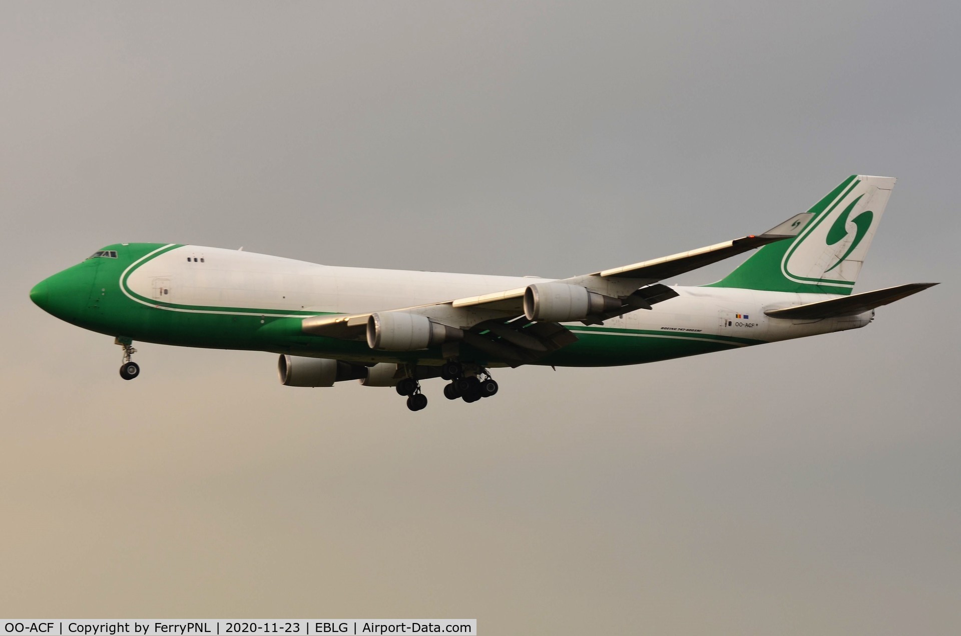 OO-ACF, 2007 Boeing 747-4EVF/ER/SCD C/N 35169, Challenge B744F in the colours of former operator Jade Air