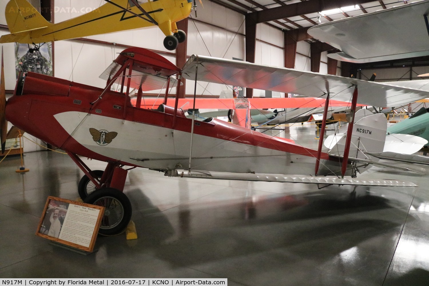 N917M, 1929 Moth Aircraft DH-60GMW Gipsy Moth C/N 118, Yanks Air Museum 2016