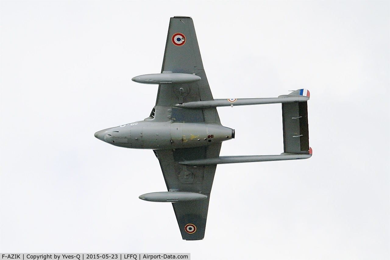F-AZIK, De Havilland (FFA) Vampire FB.6 (DH-100) C/N 700, De Havilland Vampire FB.6, On display, La Ferté-Alais airfield (LFFQ) Airshow 2015