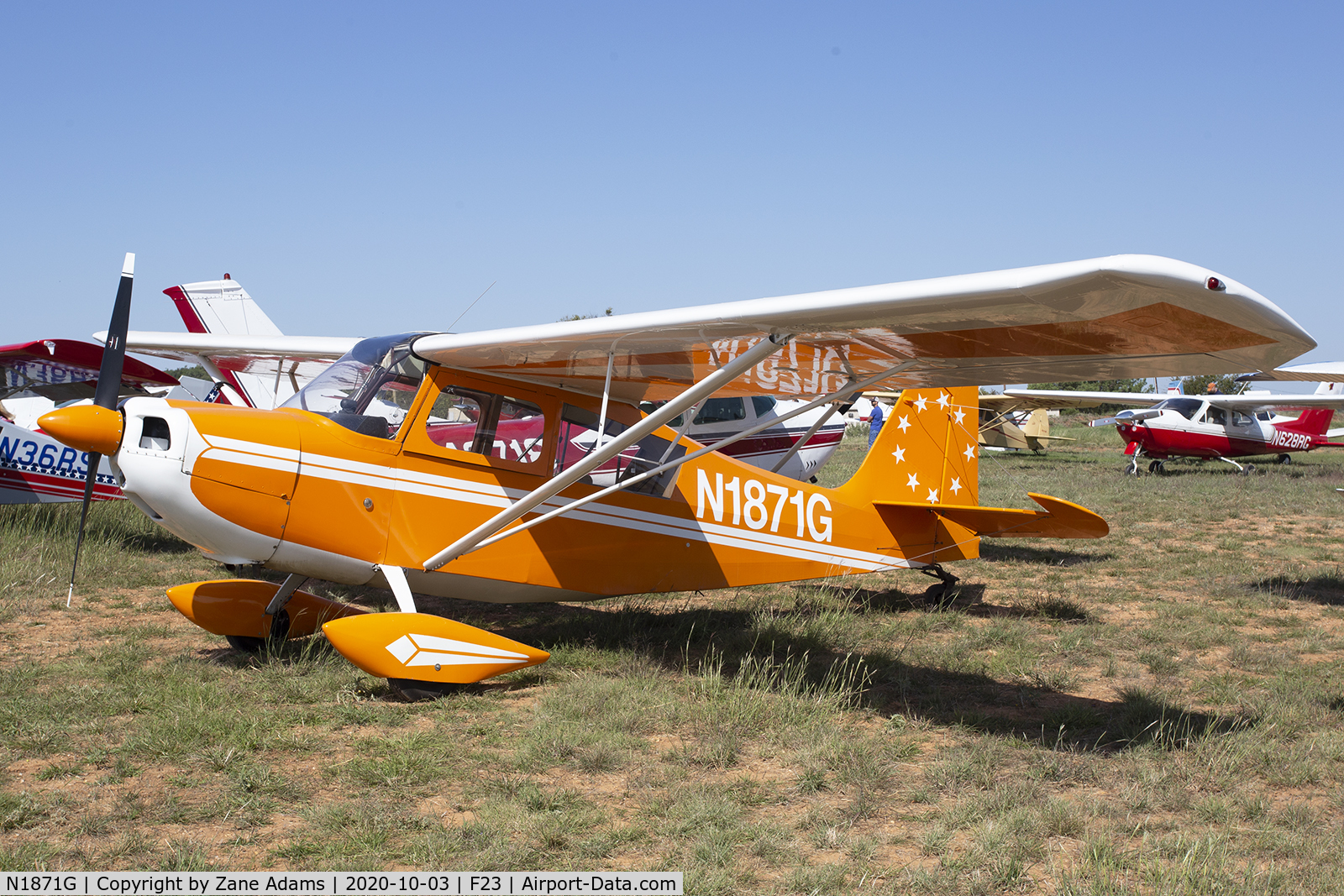 N1871G, 1968 Champion 7KCAB C/N 107, 2020 Ranger Antique Airfield Fly-In, Ranger, TX