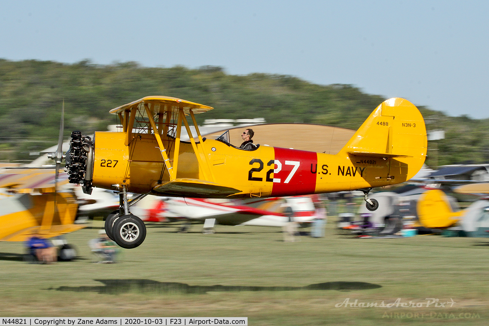 N44821, 1941 Naval Aircraft Factory N3N-3 C/N 4488, 2020 Ranger Antique Airfield Fly-In, Ranger, TX