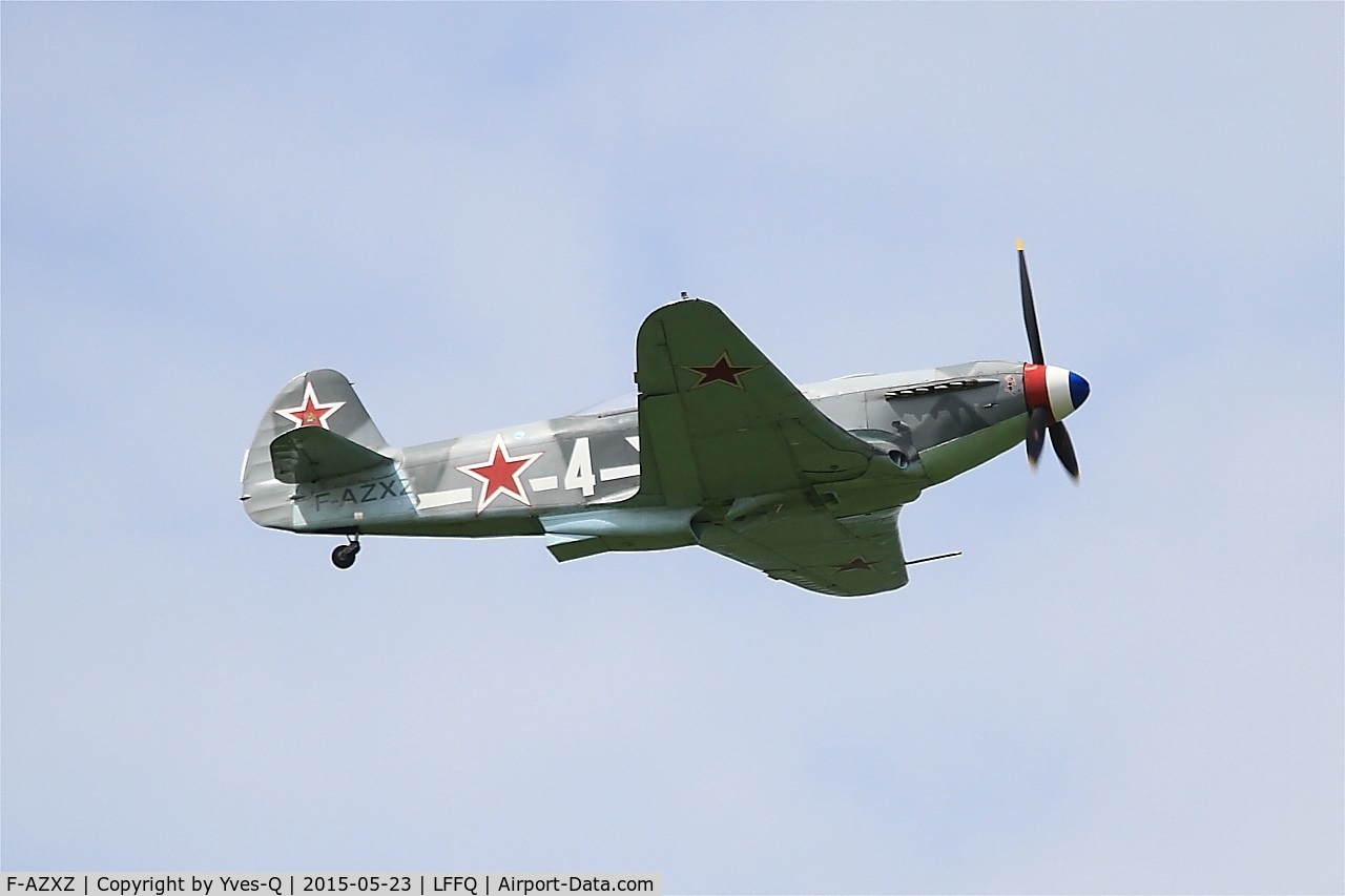F-AZXZ, 1944 Yakovlev Yak-3UA Replica C/N Y337, Yakovlev YAK-3UA Replica, Take off rwy 28, La Ferté-Alais Airfield (LFFQ) Air show 2015