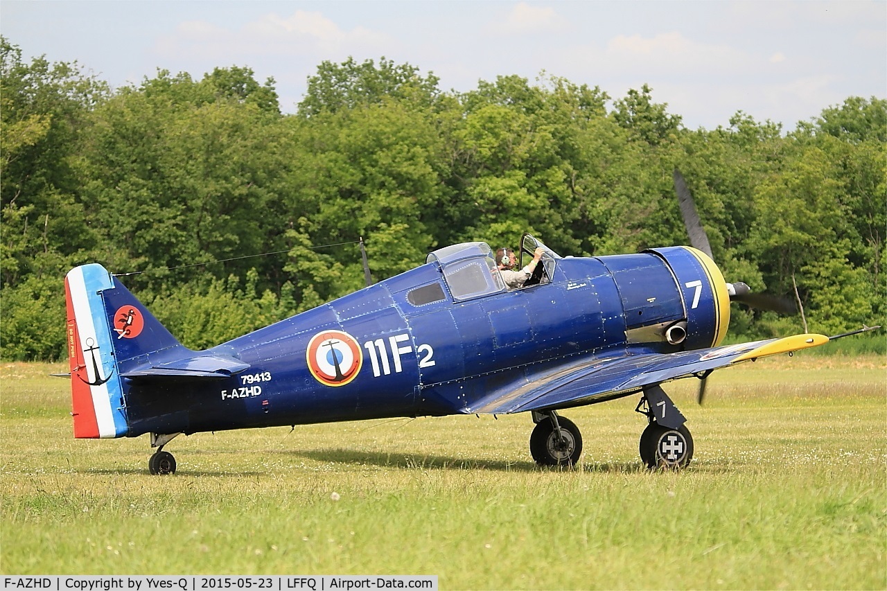 F-AZHD, North American NA-68 C/N SA-30, North American NA-68, Taxiing to parking area, La Ferté-Alais (LFFQ) Air show 2015