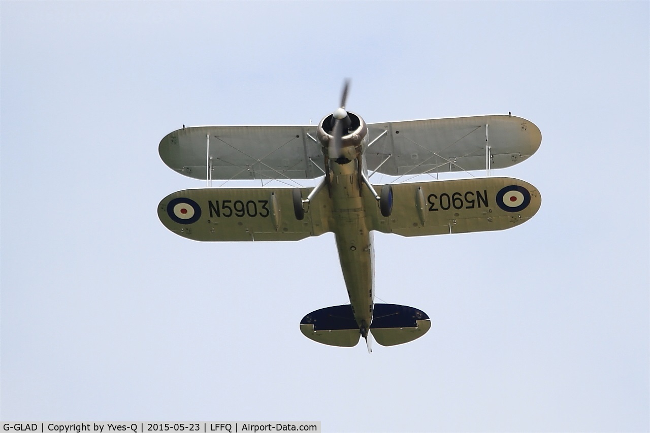 G-GLAD, 1939 Gloster Gladiator Mk2 C/N G5/75751, Gloster Gladiator II, On display, La Ferté-Alais (LFFQ) Air show 2015