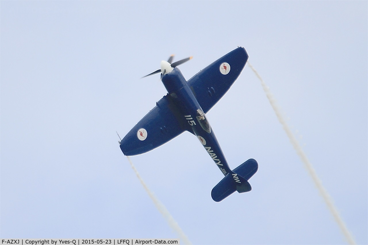 F-AZXJ, 1949 Hawker Sea Fury FB.11 C/N 37733, Hawker Sea Fury FB.11, On display, La Ferté-Alais Airfield (LFFQ) Air show 2015