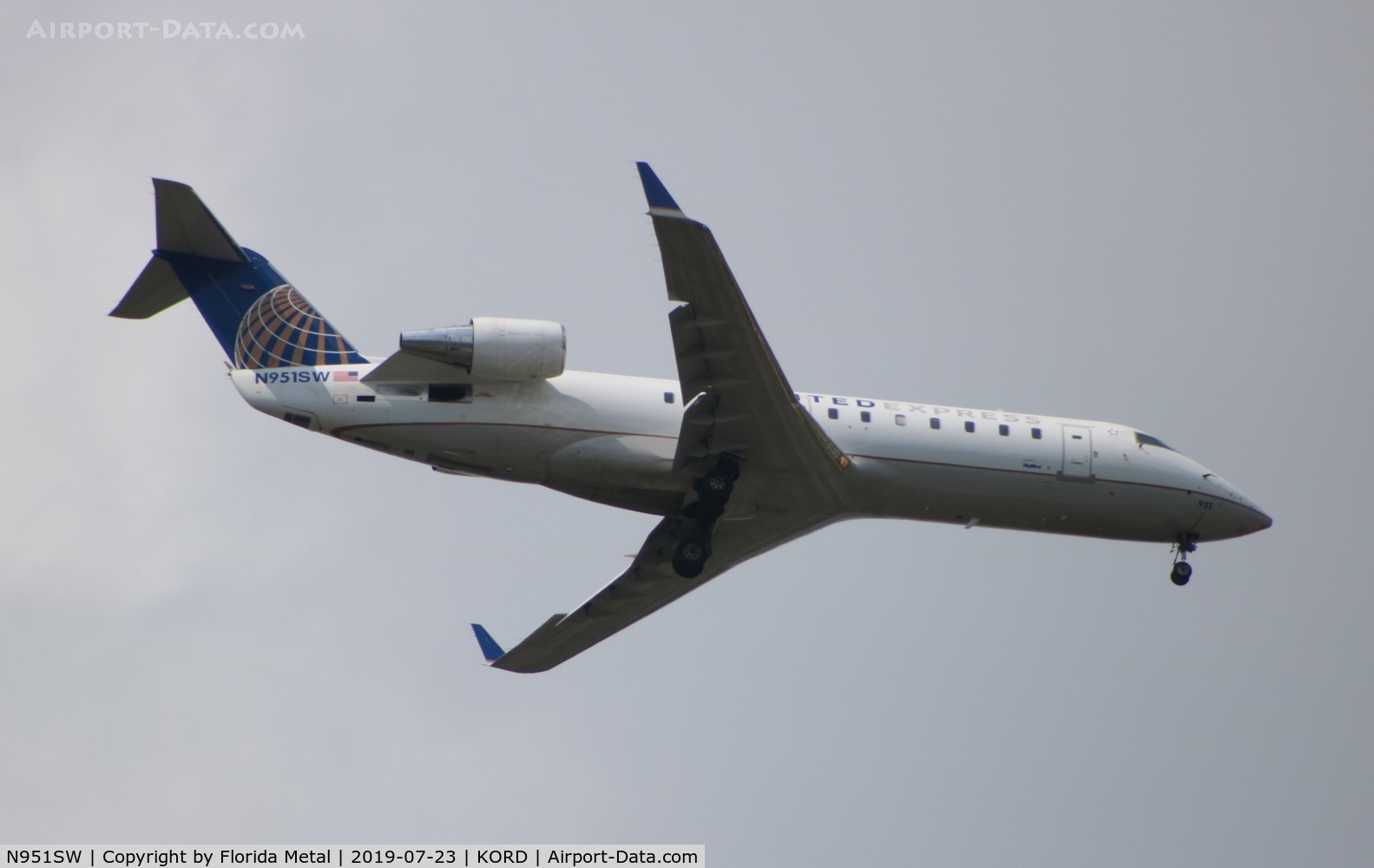 N951SW, 2003 Bombardier CRJ-200LR (CL-600-2B19) C/N 7795, ORD spotting 2019