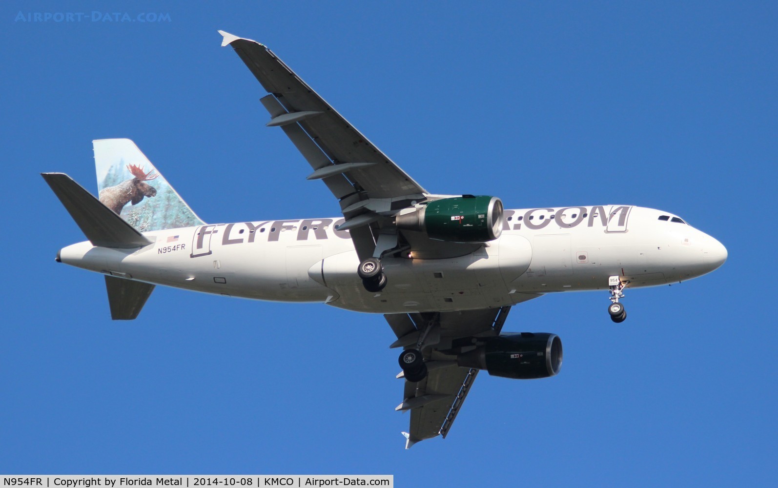 N954FR, 2002 Airbus A319-112 C/N 1786, MCO spotting 2014