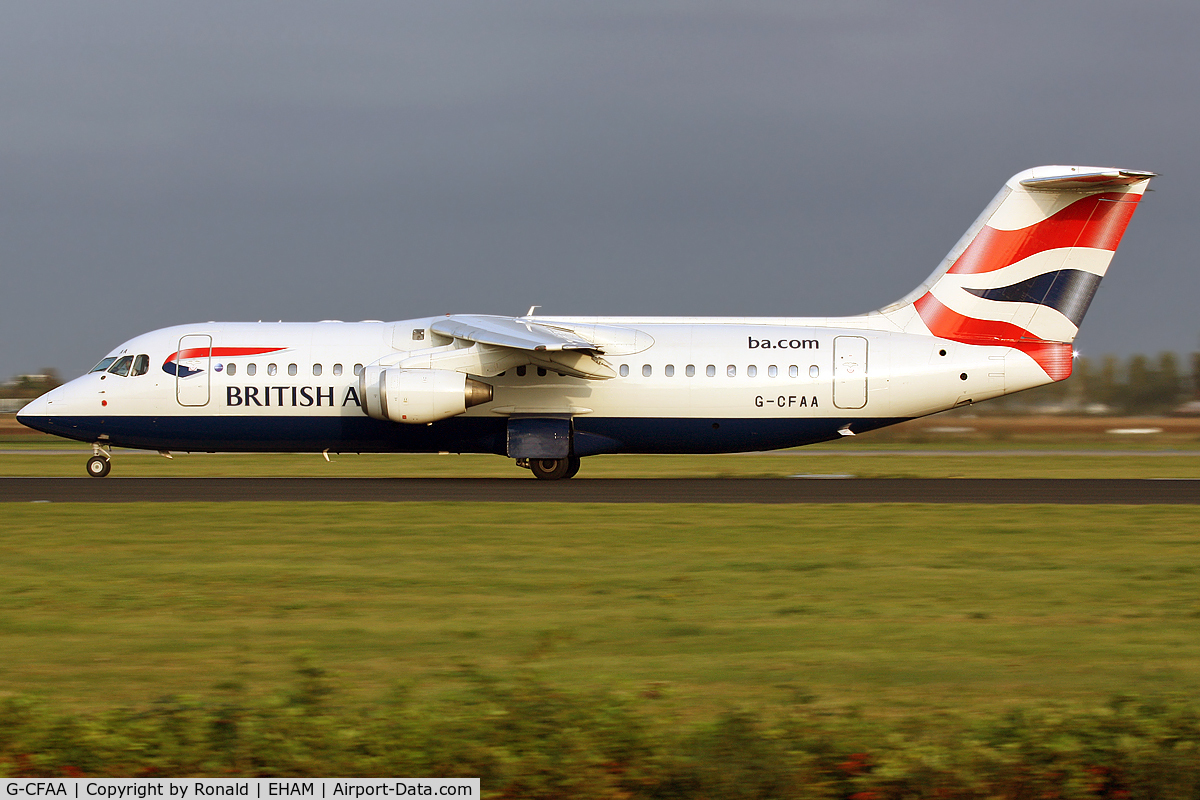 G-CFAA, 2000 British Aerospace Avro 146-RJ100 C/N E3373, at spl