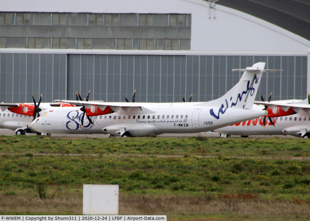 F-WWEM, 2019 ATR 72-600 C/N 1556, Stored @LFBF in full 