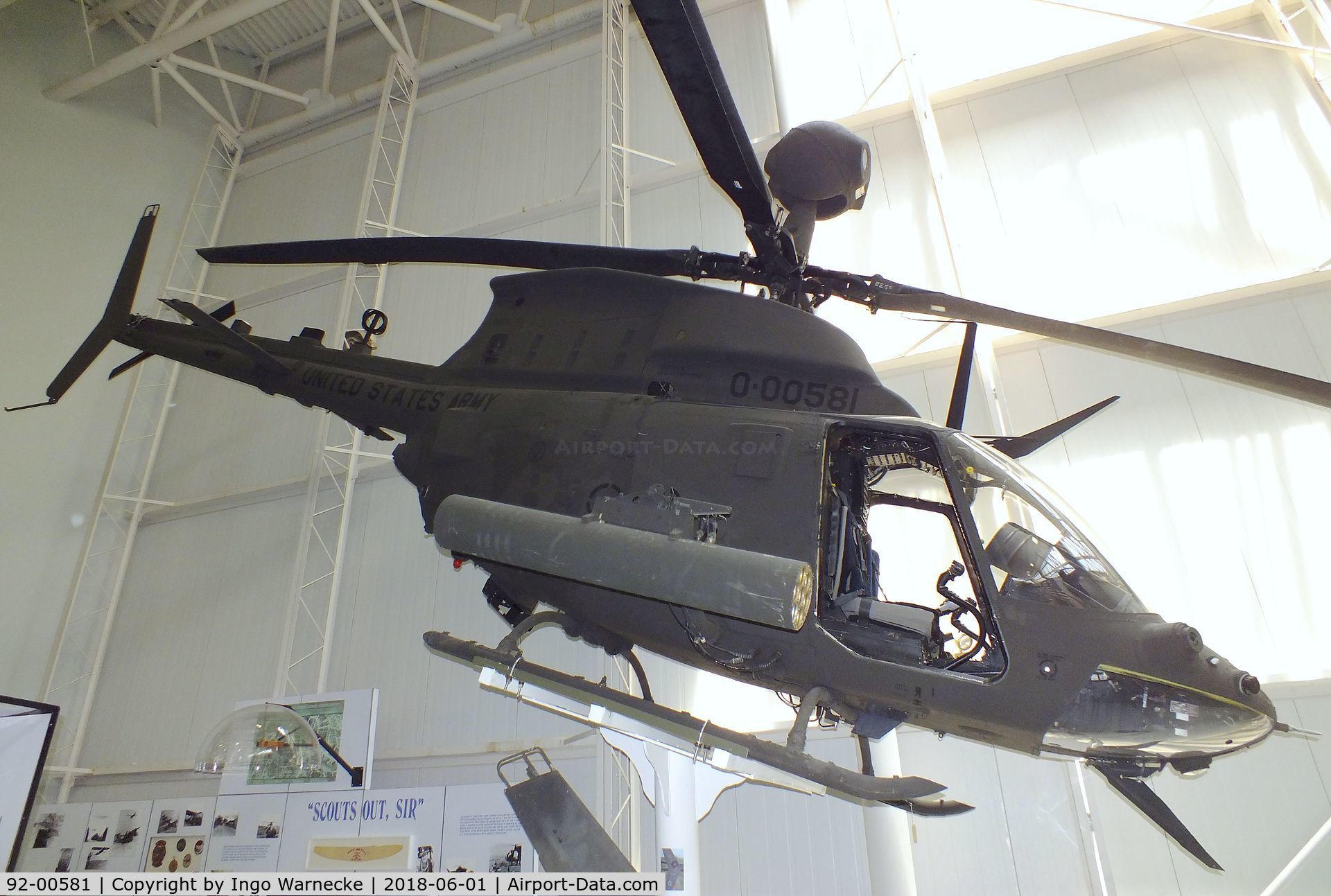 92-00581, 1992 Bell OH-58D(I) Kiowa Warrior C/N 43295, Bell OH-58D(I) Kiowa Warrior at the US Army Aviation Museum, Ft. Rucker