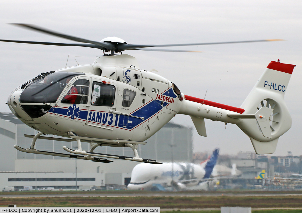 F-HLCC, 2003 Eurocopter EC-135T-2 C/N 0291, Taxiing to FATO32 for take off...
