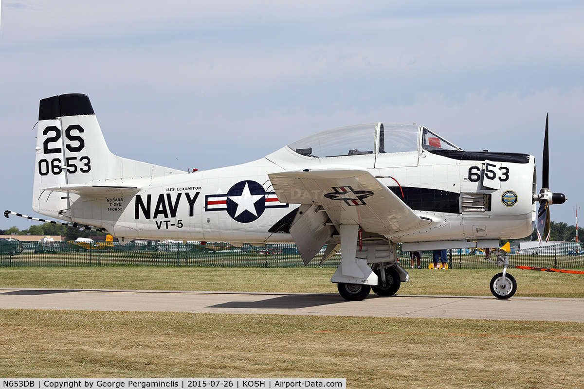 N653DB, 1957 North American T-28C Trojan Trojan C/N 226-230, Oshkosh 2015.