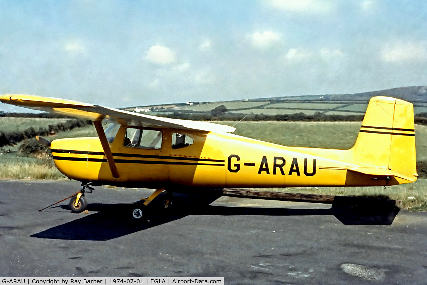 G-ARAU, 1960 Cessna 150 C/N 17894, G-ARAU   Cessna 150 [17894] (Cornwall Flying Club) Bodmin~G @ 01/07/1974