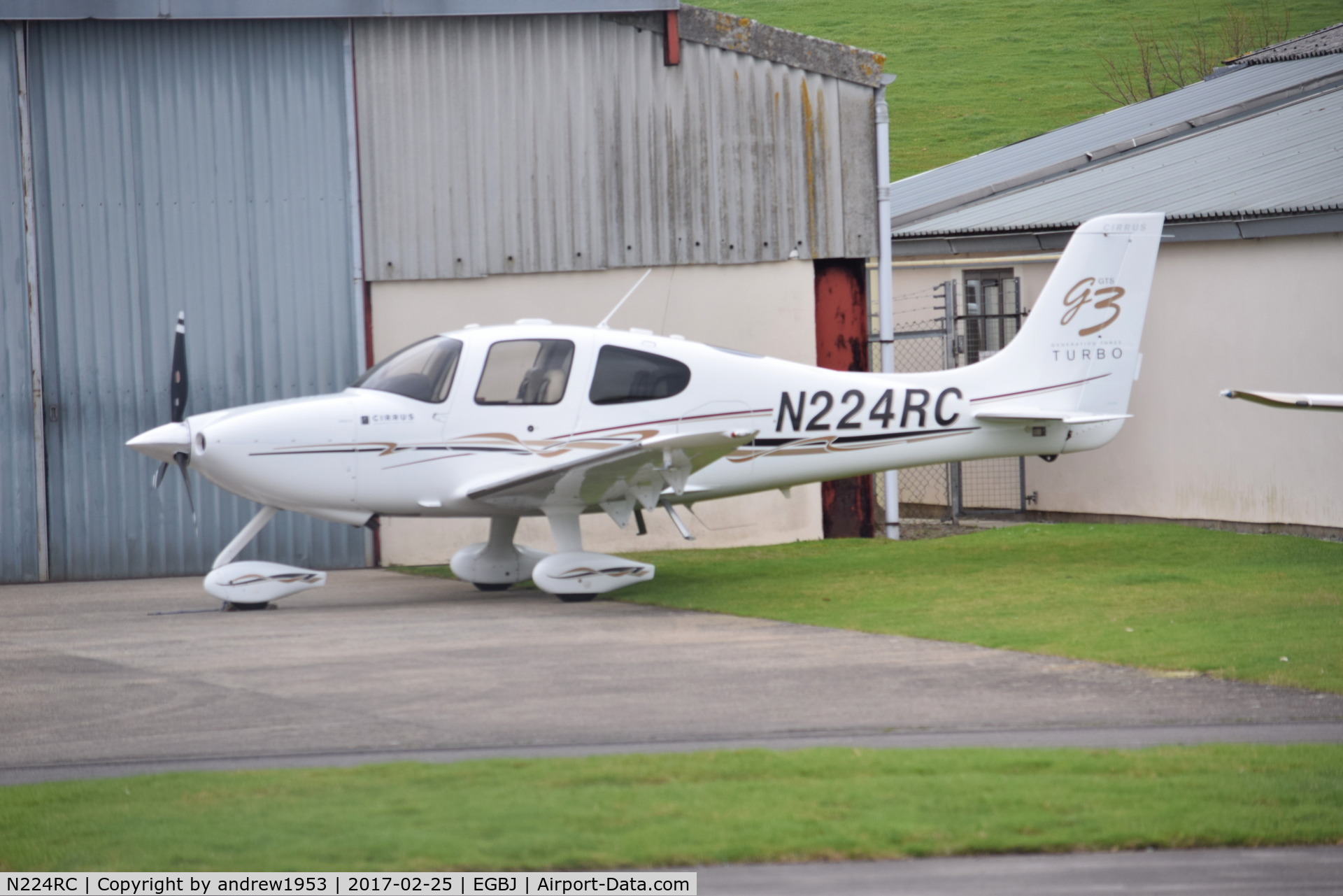 N224RC, Cirrus SR22 G3 GTS Turbo C/N 2919, N224RC at Gloucestershire Airport.
