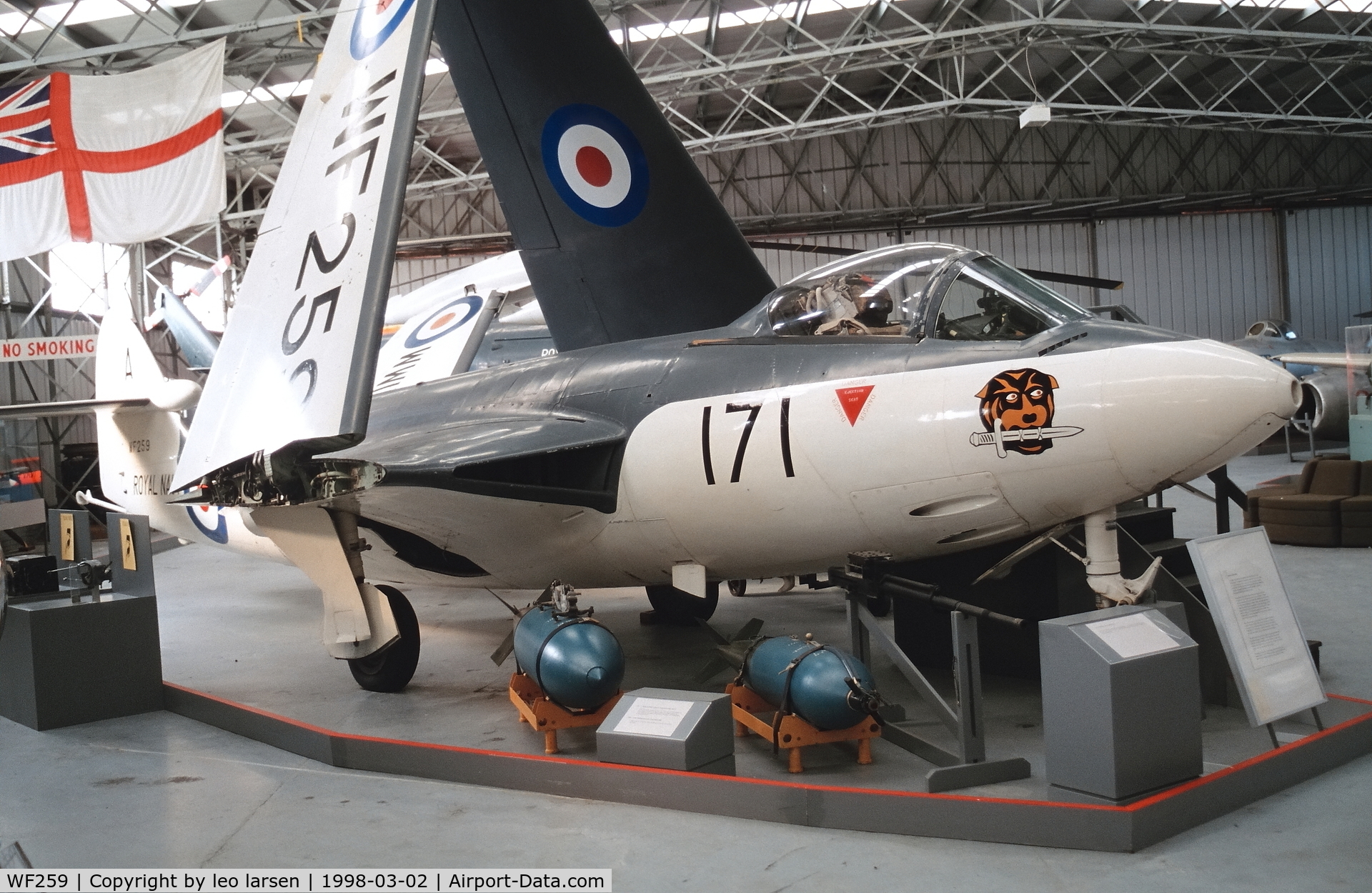 WF259, 1954 Hawker Sea Hawk F.2 C/N 5916, Museum of Flight 2.3.1998