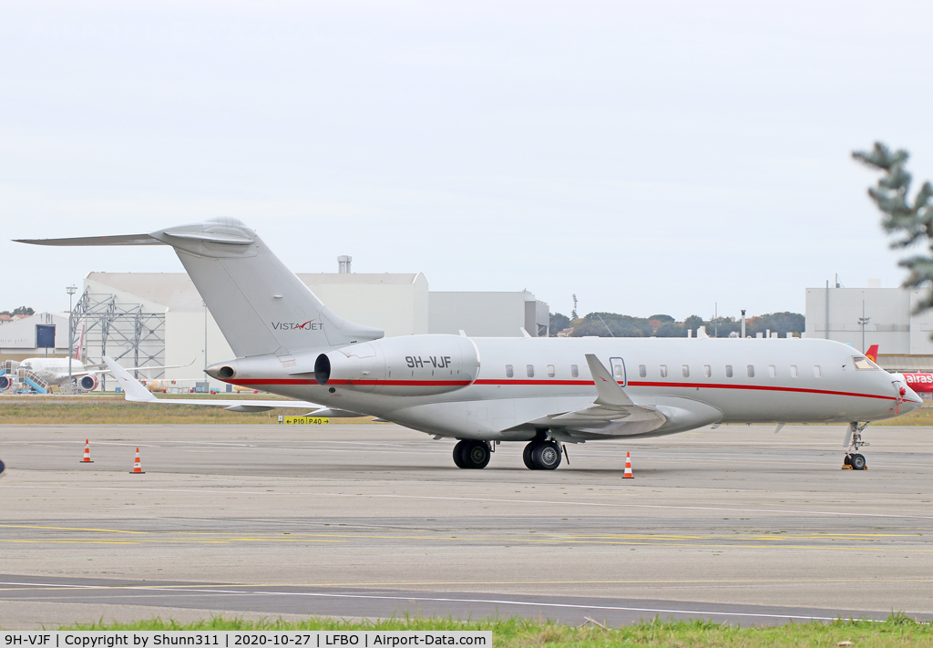 9H-VJF, 2012 Bombardier BD-700-1A10 Global 6000 C/N 9503, Parked at the General Aviation area...