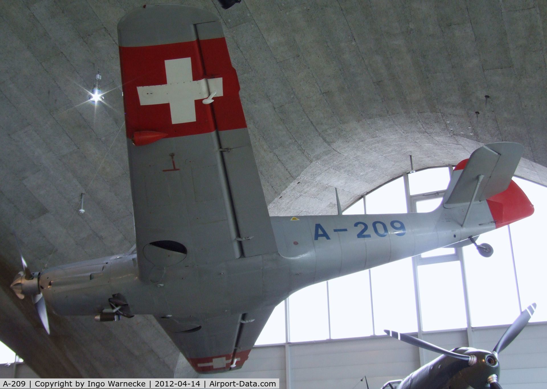 A-209, Messerschmitt Bf-108B-1 Taifun C/N 2083, Messerschmitt Bf 108B-1 Taifun at the Flieger-Flab-Museum, Dübendorf